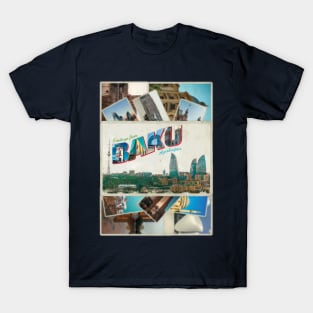 Greetings from Baku in Azerbaijan Vintage style retro souvenir T-Shirt